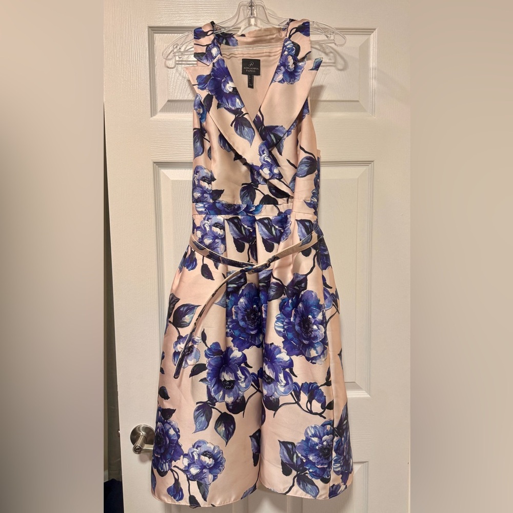 Adrianna Papell Floral Belted Dress